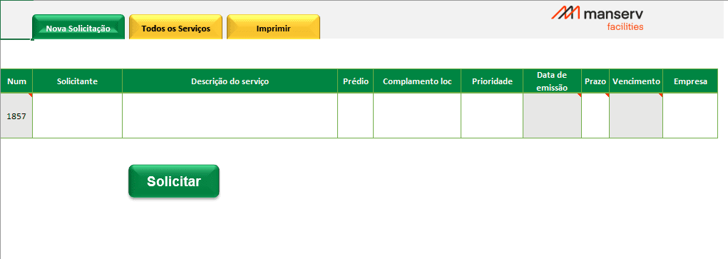 Sistema de abertura de solicitacoes